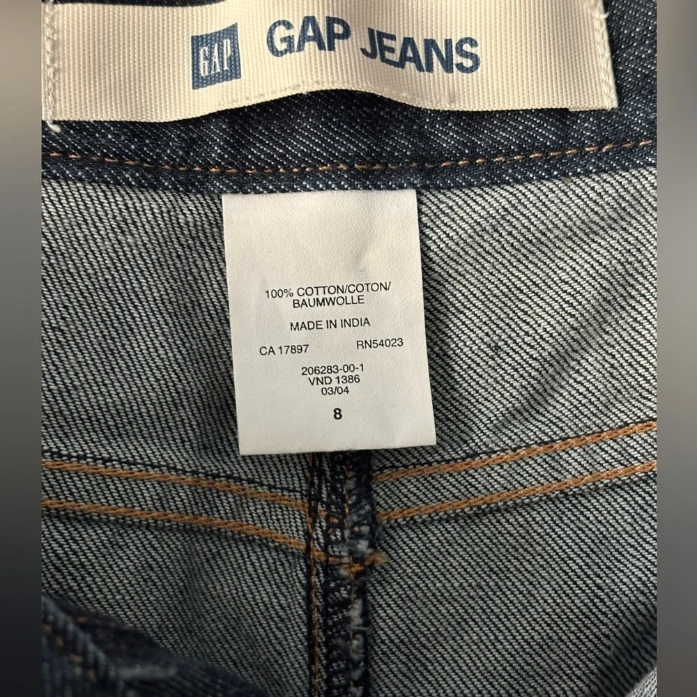 GAP Dark Wash Denim A-Line Skirt Cotton Mid Rise Classic Size 8